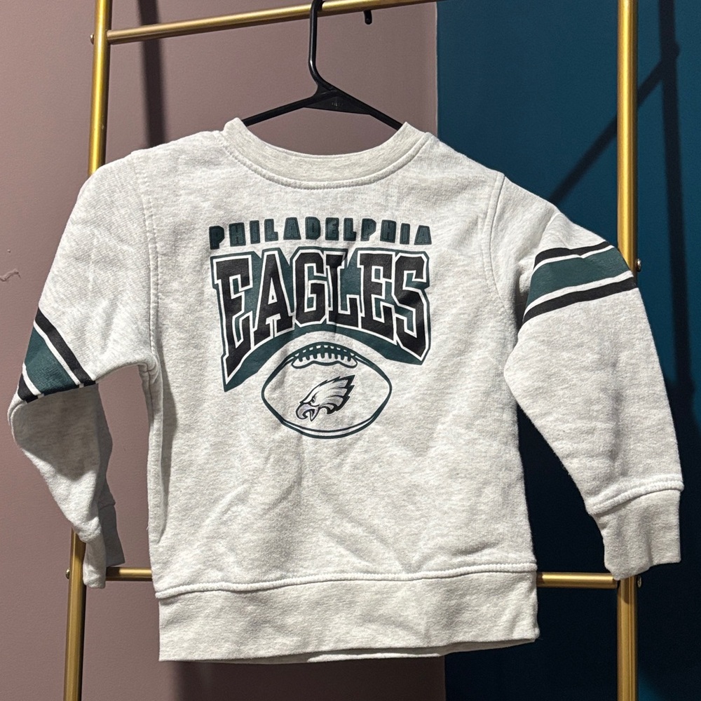 Philadelphia Eagles NFL Team Apparel Kids Gray Crewneck